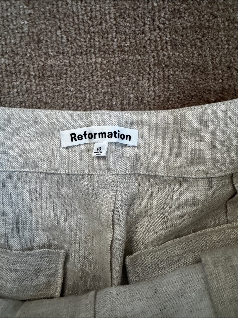 Reformation Alex Linen Mid Rise Pant - Picture 9 of 13